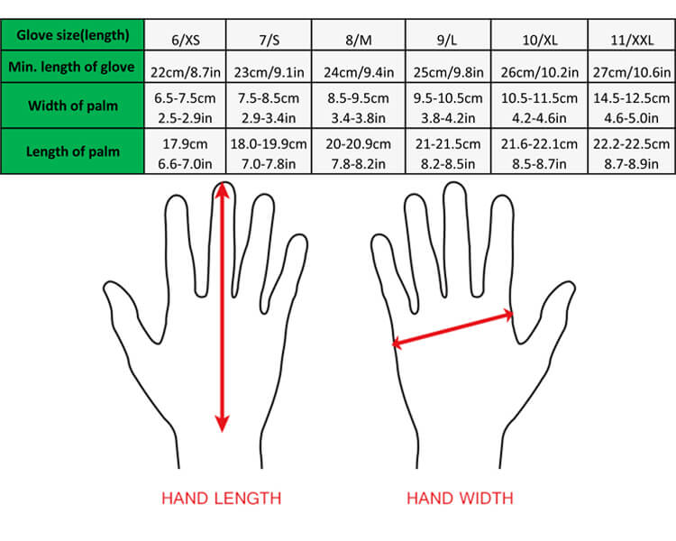 Glove Size Chart Eu